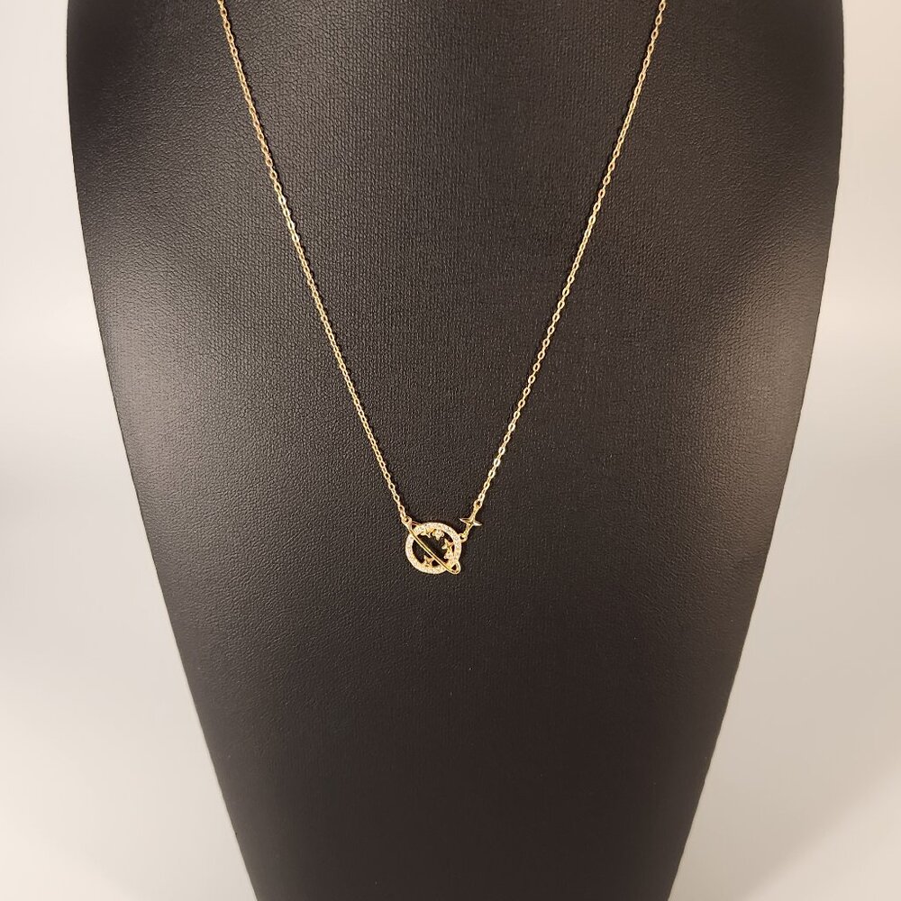 Saturn necklace gold plated over sterling silver 925